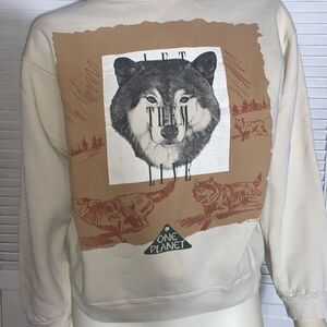 Vintage One Planet Wolf Sweatshirt USA Medium